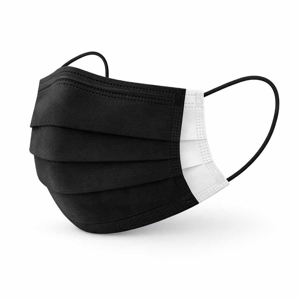 500 Cubrebocas Tricapa Mayfield® Exterior Negro / Interior Blanco | Uso General - Image 2